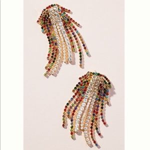 NWT Anthropologie Rainbow Firework Crystal Drop Earrings!